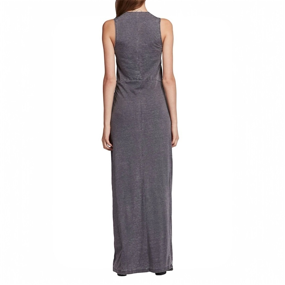 Allsaints Elke Tie-Detail Maxi Dress Coal Gray Size S - Picture 2 of 9
